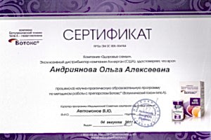 Сертификат Botox